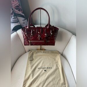 BURBERRYBurgundy Patent Leather Grande Manor